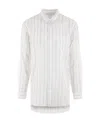 Comme Des Garçons Shirt Striped Long-sleeved Shirt In White