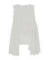 Comme Des Garçons White Pleated Insert Top In White