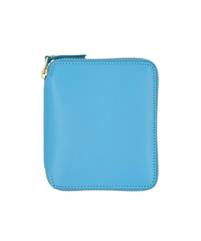 Comme Des Garçons Wallet Classic Zip Around Wallet In Blue