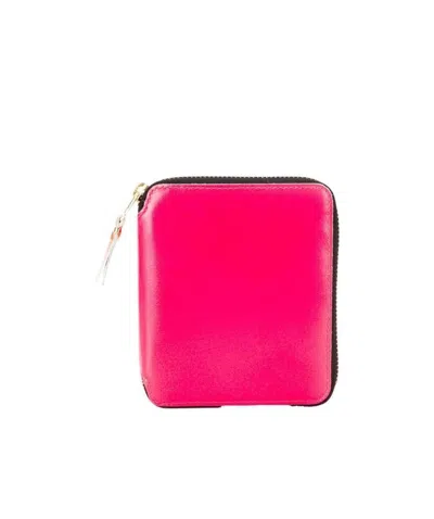 Comme Des Garçons Wallet Colour-block Panelled Zip-up Wallet In Pink