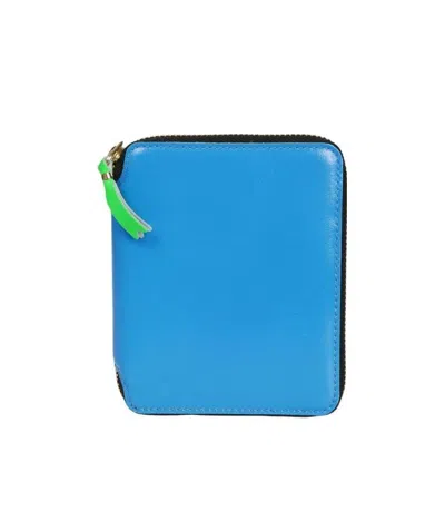 Comme Des Garçons Wallet Colour-block Zipped Wallet In Blue