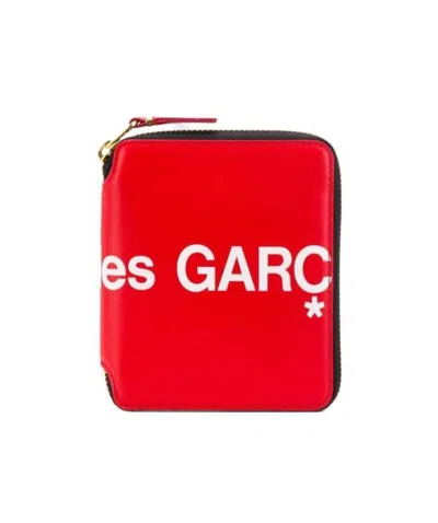 Comme Des Garçons Logo-print Leather Wallet In Red
