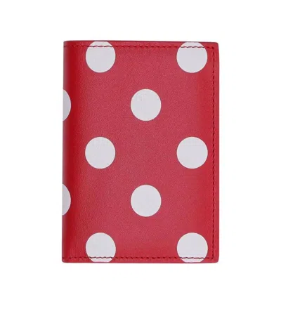 Comme Des Garçons Wallet Polka Dot Bifold Cardholder In Red
