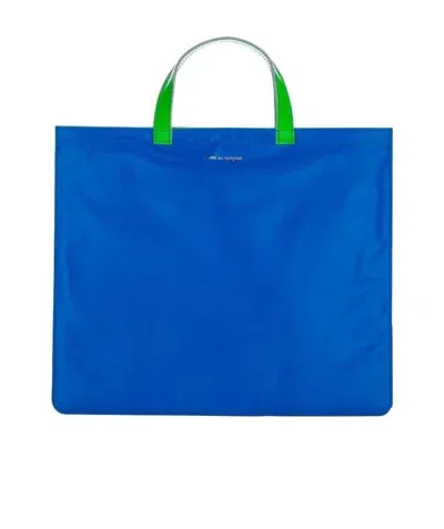 Comme Des Garçons Wallet Super Fluorescent Tote Bag In Blue