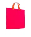Comme Des Garçons Colour-block Leather Tote Bag In Red