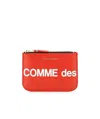 Comme Des Garçons Logo Print Zipper Purse In Red