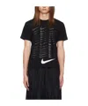 Comme Des Garçons Crew Neck Graphic Print Top In Black