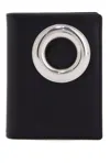 Comme Des Garçons Compact Leather Wallet With Large Eyelet. In Black