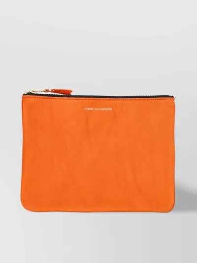 Comme Des Garçons Compact Washed Clutch Bags In Orange