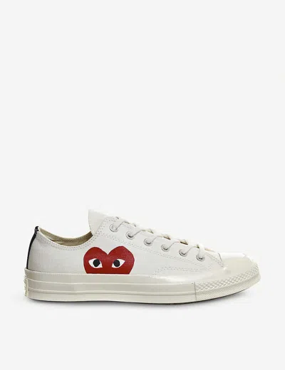 Comme Des Garçons Womens Beige  Play X Converse 70s Canvas Low-top Trainers In Cream
