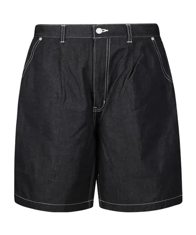 Comme Des Garçons Contrast Stitch Shorts In Black