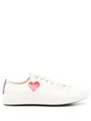 Comme Des Garçons Converse Chuck Tailor Red Heart Low Top Sneakers In White
