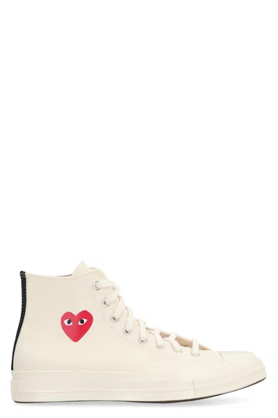 Comme Des Garçons Converse Comme Des Garçons Play X Converse High-top Sneakers With Heart In White