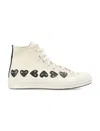 Comme Des Garçons Converse Multi Heart Hi Top In White