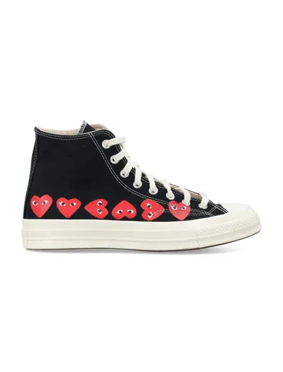 Comme Des Garçons Converse Multi Heart Hi Top In Black
