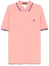 Comme Des Garçons Coral Pink Polo Shirt With Slogan Print