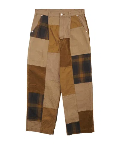 Comme Des Garçons Patchwork Cotton Wide-leg Pants In Multi