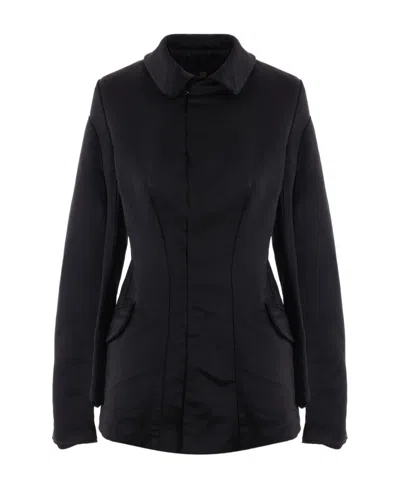 Comme Des Garçons Corset-style Satin Jacket In Black