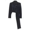 Comme Des Garçons Comme Des Garcons Cotton Asymmetric Cut Biker Coat In Blue