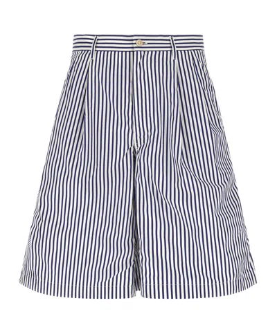 Comme Des Garçons Cotton Bermuda Shorts In White