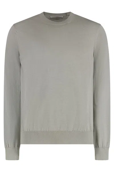 Comme Des Garçons Shirt Ribbed-knit Crewneck Jumper In Grey