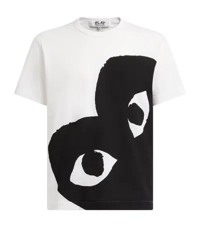 Comme Des Garçons Cotton Bottom Corner Heart T-shirt In Multi