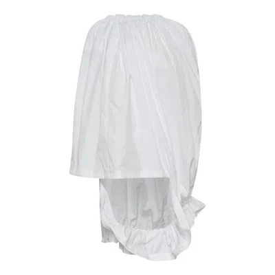 Comme Des Garçons Cotton Broad Blouse In White