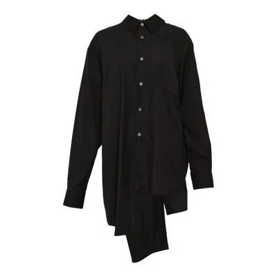 Comme Des Garçons Cotton Broad Buckled Blouse In Black
