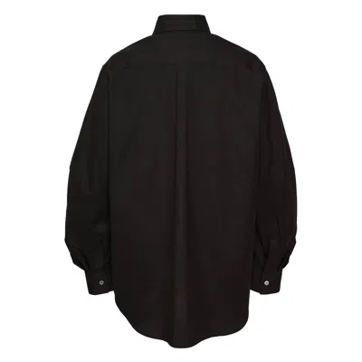 Comme Des Garçons Cotton Broad Court Sleeves Blouse In Black