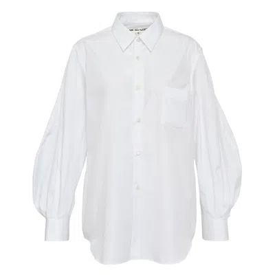 Comme Des Garçons Cotton Broad Court Sleeves Blouse In White