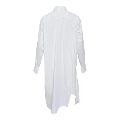 Comme Des Garçons Cotton Broad Cutting Out Blouse In White