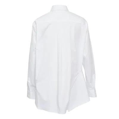 Comme Des Garçons Cotton Broad Filling Blouse In White