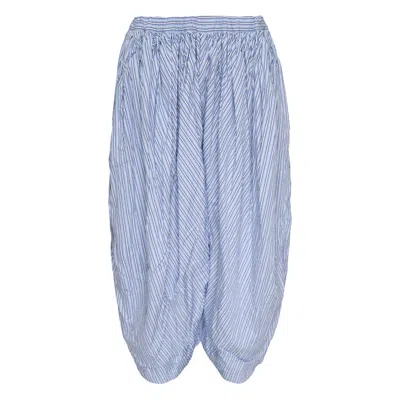 Comme Des Garçons Cotton Broad Stripe Skirt In Blue
