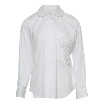 Comme Des Garçons Cotton Broad X Polyester Blouse In White