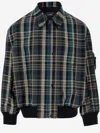 Comme Des Garçons Multicolor Checked Jacket In Red