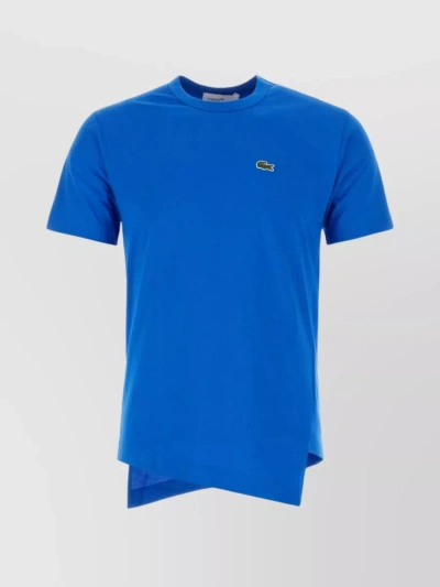 Comme Des Garçons Cotton Crew Neck Lacoste T-shirt In Blue