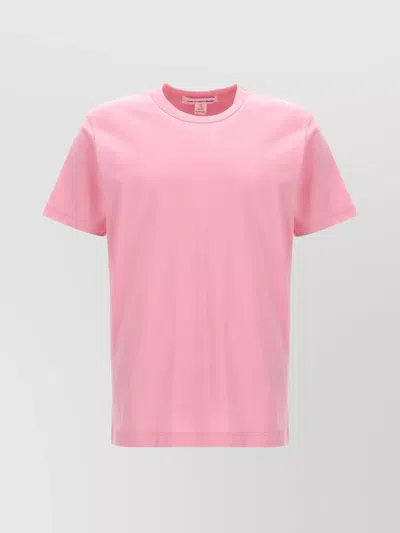 Comme Des Garçons Cotton Crew Neck Logo Print T-shirt In Pink
