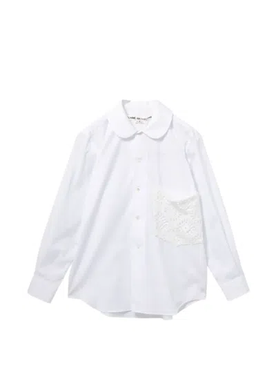 Comme Des Garçons Cotton Embroidered Shirt In White