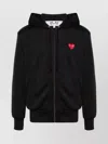 Comme Des Garçons Comme Des Garcons Logo Zipped Cotton Hoodie In Black
