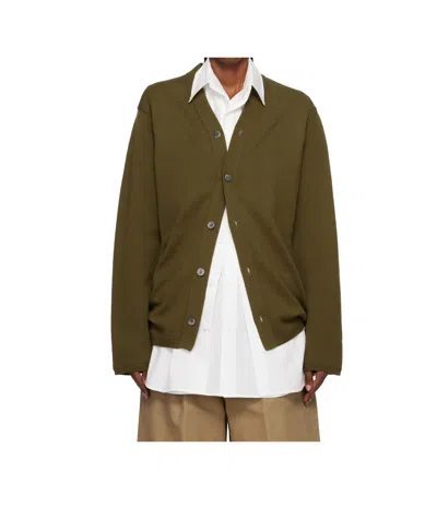 Comme Des Garçons Cotton Jersey Cardigan In Green