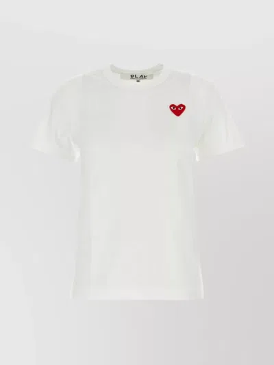 Comme Des Garçons Cotton Jersey Crew Neck T-shirt In White