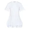 Comme Des Garçons Ruffled-hem T-shirt In White