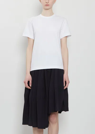 Comme Des Garçons Cotton Jersey White Logo Tee In Black