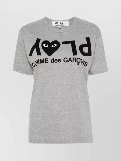 Comme Des Garçons Cotton Logo Print T-shirt In Gray