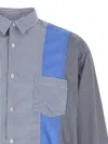 Comme Des Garçons Blue Patchwork Shirt In Multi