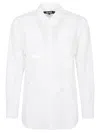 Comme Des Garçons Cotton Shirt Cut-out Long Sleeves In White