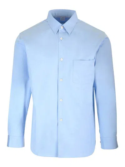 Comme Des Garçons Cotton Poplin Shirt In Blue