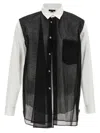 Comme Des Garçons Sheer Overlay Shirt Chest Pocket Detail In Black