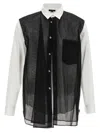 Comme Des Garçons Sheer Overlay Shirt Chest Pocket Detail In Black