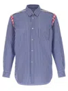 Comme Des Garçons Shirt Striped Collar Button-down In Blue